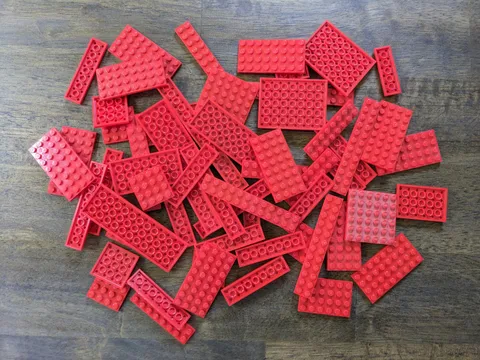 Lot of large LEGO Plates - Red - many sizes