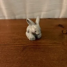 Lego Duplo GRAY BUNNY RABBIT w/ PINK NOSE Animal Zoo THUMPER PET Easter Part