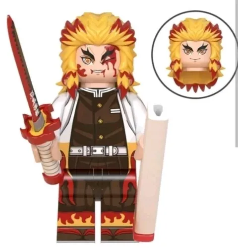 Demon Slayer-  Kyijuro Rengoku Lego Ninja Warrior Custominifigure Rare New Anime