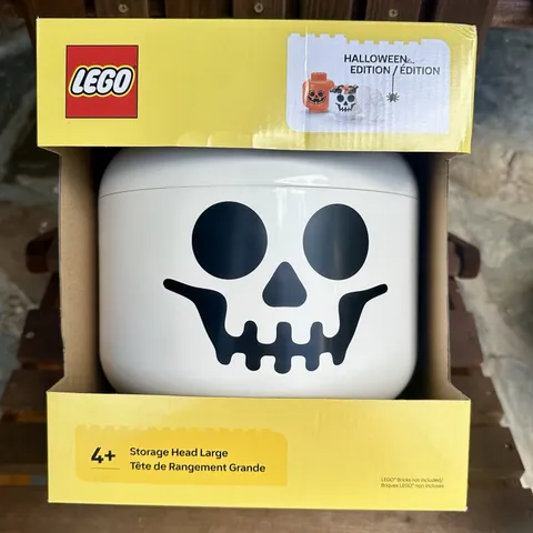 LEGO Official LARGE Skull Skeleton Halloween Storage Head NEW ~ White NIB Decor