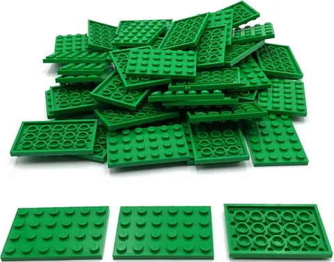 Lego 50 New Green Plates 4 x 6 Stud Parts