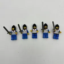 LEGO Castle Crusaders Lion Knights Soldier Minifigure Lot x5 Vintage 1980s 1990s