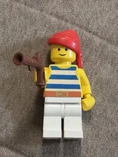 Lego Pirate Minifigure Minifig Figure Blue & White Stripes Red Bandana Pirates