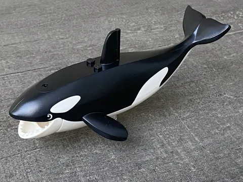 Lego City Killer Whale / Orca with Molded White Spots,Printed Eyes With Jaw Part