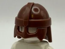 Lego New Reddish Brown Castle Helmet With Cheek Guard And Neck Protector