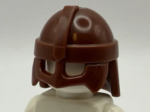Lego New Reddish Brown Castle Helmet With Cheek Guard And Neck Protector
