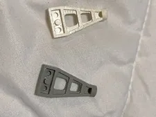 LEGO Parts 4596 (2) Plate, Modified 1 x 2 w Long Stud Receptacle 1 Gray 1 White