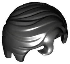 LEGO Black Minifigure, Hair Swept Right with Front Curl 98726 Used Genuine