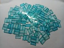 LEGO BULK LOT OF 150 TRANS LIGHT BLUE SMOOTH WATER TILE 1X2  #3069