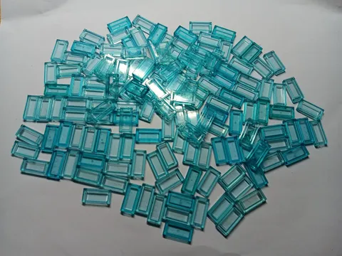 LEGO BULK LOT OF 150 TRANS LIGHT BLUE SMOOTH WATER TILE 1X2  #3069