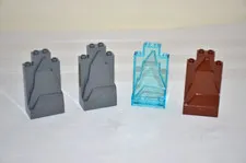 Lego 4 Blue Brown & Gray Rock Panel 2 x 4 x 6 Castle Wall Pieces