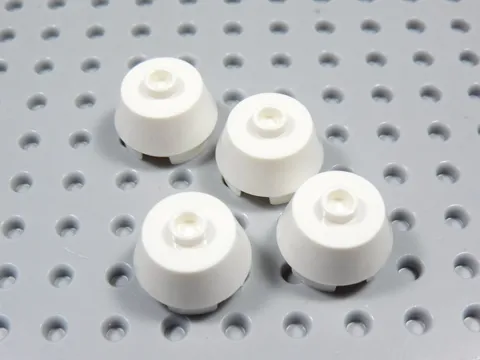 LEGO Lot of 4 White 2x2 Round Dome Bricks w/ Stud on Top BP