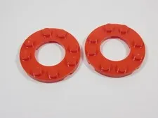 LEGO Lot of 2 Red Round 4x4 Plates w/ Open Center S6