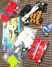Lot of Incomplete Lego Sets Batman Bus Motorcycle Camper Car Technic Crane