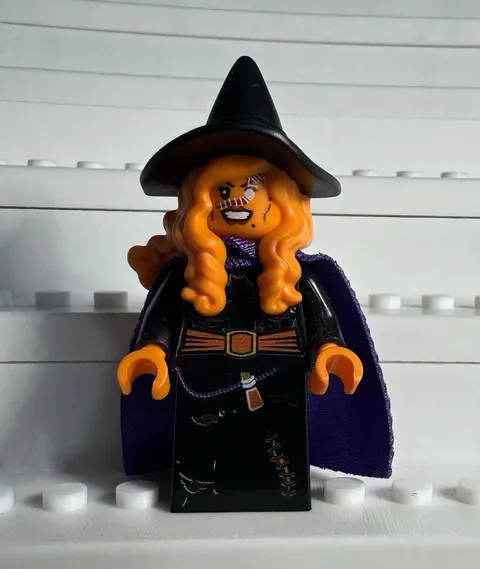 Brickluv Custom Printed LEGO Minifigure Black Zombie Witch