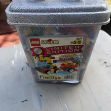 VTG 1998 LEGO Freestyle Limited Edition Silver Bucket 3027 Silver Brick NEW*Read
