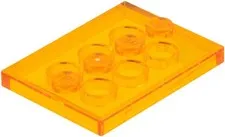 LEGO Trans-Orange Modified Tile 3 x 4 Plate Minifig Parts New #WAB066
