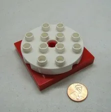 Lego Duplo RED & WHITE TURNTABLE SWIVEL Turn Table BLOCK Specialty Part 