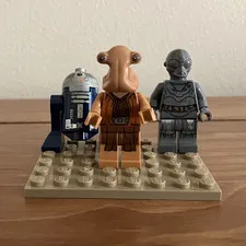 LEGO Star Wars Minifigure Lot of 3 w/ R2-D2 Astromech Droid & 2 Figures