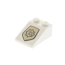 1x LEGO Dachstein 33° 3x2 White World City Gold Police Emblem 7033 3298pb028