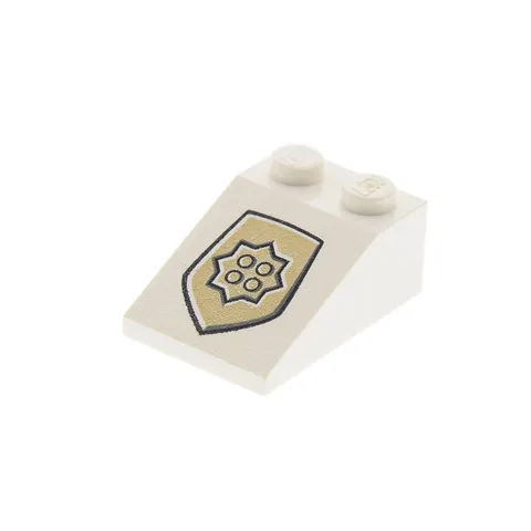 1x LEGO Dachstein 33° 3x2 White World City Gold Police Emblem 7033 3298pb028