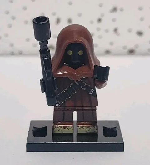 Custom Lego Star Wars Jawa Galactic Mandalorian With Black Stand
