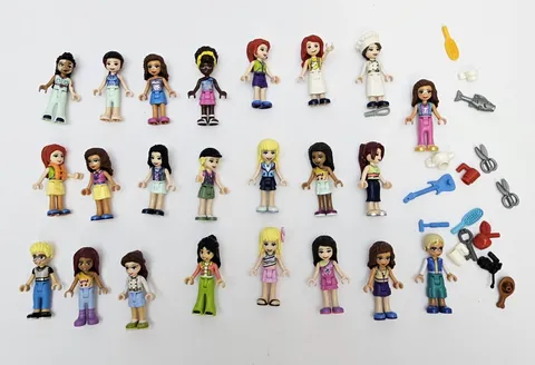 Lego Friends Minifigure Lot of 23 Figures and Accessories 
