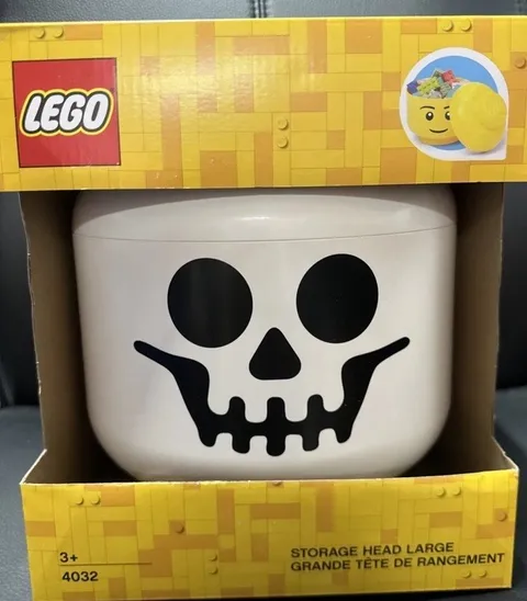 Lego 4032 Storage Head Large Skeleton Skull Container Halloween New In Box!