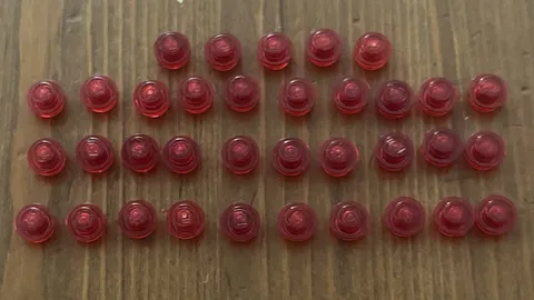 LEGO Item No. 4073 Round Plate 1 x 1 Trans-Red Stud Bulk Lot Of 35 Genuine Parts