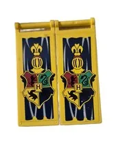 LEGO Harry Potter Hogwarts Crest Flags Yellow Banner Panels Lot of 2 good 
