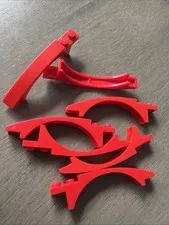 LEGO 50967 Red Slope, Curved 8x1x1 2/3 with Arch and 2 Recessed Studs 7 Pieces