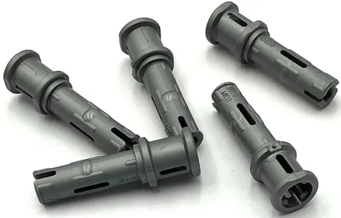 Lego 5 New Flat Silver Technic Pins 3L with Friction Ridges and Stop Bush Pieces
