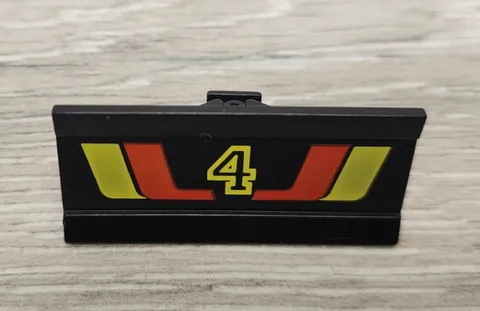 Lego 2440pb002 Vehicle Spoiler Plow Blade 6 x 3 Red Yellow Stripes 4 Pattern