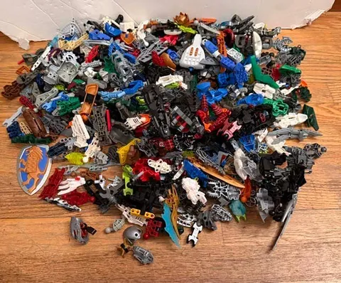5lbs Lot of Random Bionicle/Hero Factory LEGO Parts Shield Masks Weapons