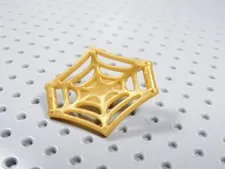 LEGO Large Pearl Gold Spiderweb w/ Pin on Back Weapon Minifig AZ