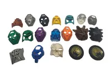 LEGO Bionicle Kanohi Mask Lot 19 Parts Kanoka Discs Hau Kakama Miru Akaku Pakari