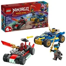 LEGO NINJAGO Rogue vs. Drix Race Car Duel Building Toy for Multicolor