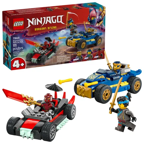 LEGO NINJAGO Rogue vs. Drix Race Car Duel Building Toy for Multicolor