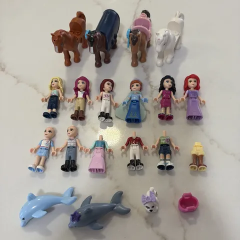Authentic LEGO Minifigure Lot of Friends Animals Figures Horses Dolphins