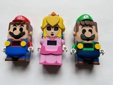 All 3 LEGO Super Mario Luigi Princess Peach Interactive Talking Figures Complete
