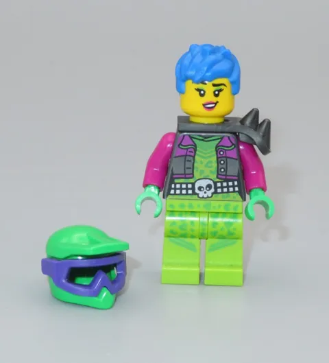 LEGO Stunt driver Female Woman blue hair City Town minifigure 60296