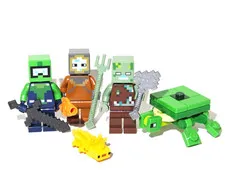 Lego Minecraft Diver Minifigure Bundle 5 Collectible Mini Figures w/ Accessories