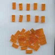 LEGO x 40 Trans-Orange Plate 1 x 2 3023