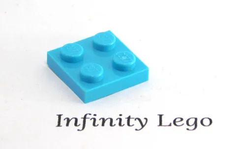 20 LEGO Medium Azure Plate 2 x 2 (3022) - (20 Pieces)