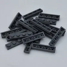 Lego - 20 Basic Dark Bluish Gray Plates 1 x 4 Stud Pieces 3710