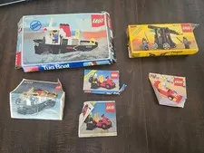 LEGO Assorted Vintage Early 80s BOXES & MANUALS ONLY 6 TOTAL 4005 Tugboat