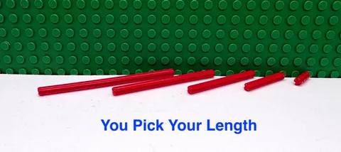 Lego Technic Axle Red Various Sizes  "You Pick Your Length and Qty" NEW
