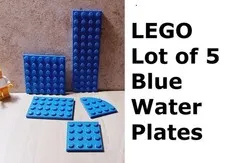 LEGO Assorted Plate Set Lot of 5 Blue Plates size curved Baseplate Build On Base