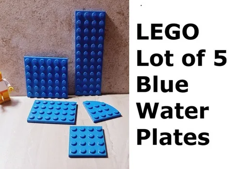LEGO Assorted Plate Set Lot of 5 Blue Plates size curved Baseplate Build On Base
