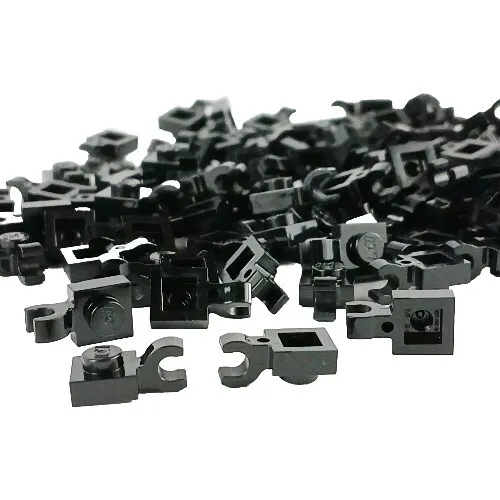 100 Pieces LEGO® Black 1x1 Plate Modified 1 x 1 w Open O Clip Horizontal Grip